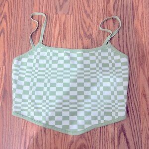 Checker crop top